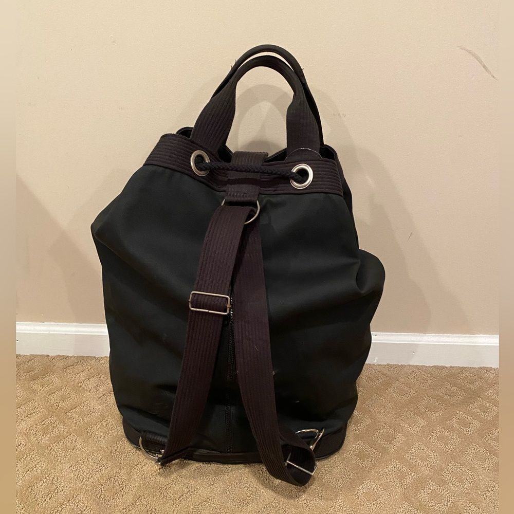 Extra Large Vintage 1990s Lacoste Travel Weekender Luggage Backpack- Black - Picture 2 of 13